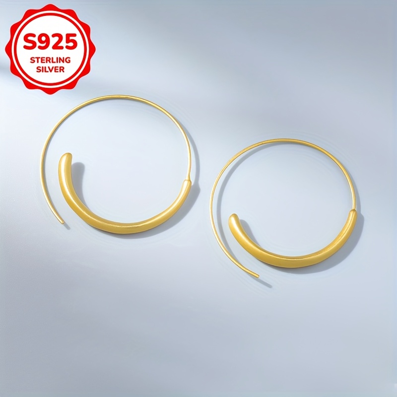 925 Silver Oversized Circle Earrings for Women
